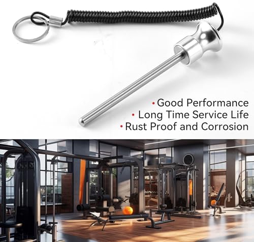 Gym Pin, Weight Stack Pin, Magnetic Weights, Universal Magnetic Weight Pin with Pull Rope, Gym Pins for Weight Stack, Home Gym Parts, Exercise Machine Parts & Accessorie - color: silver