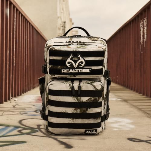 WOLFpak 35L Athletic Gym Backpack - Durable 1000D Waterproof Oxford Material with MOLLE Webbing, Laptop Pocket - color: Realtree Apx Snow