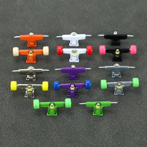 156PCS Fingerboard Repair Kit -Includes Case & Tools-Mini Finger Skateboard Parts Include 14 Multicolors Trucks & 48 Multicolour Bearingless Wheels & 60 Screws & 30 Nuts & 4 Screwdriver - color: Multicolour Trucks & Box #B