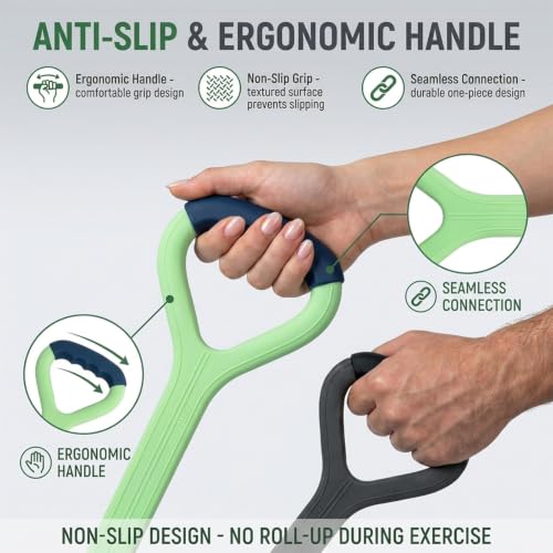 Figure 8 Resistance Band with Handles, Elastic Bands for Working Out,Arm,Back,Shoulder Training Elastic Ropes - color: Green & Gray
