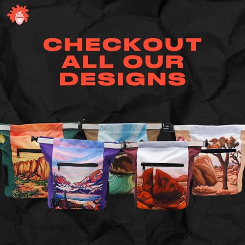 Rock Climbing Chalk Bucket | for Bouldering Gym & Outdoor Use | Durable Hook & Loop Closure, 2 Zippered Pockets, Easy-Carry Handle - style: Hueco Tanks