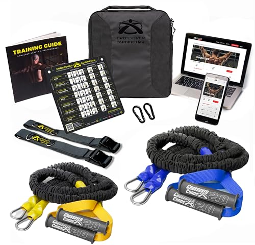 Crossover Symmetry Shoulder System Includes Two Sets of Resistance Bands Attachments Training Guide Exercise Chart Online Workouts for Home Fitness Rehab Rotator Cuff Exercises - style: Elite Door Belts