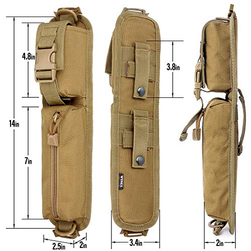 WYNEX Tactical Molle Accessory Pouch, Backpack Shoulder Strap Bag Shoulder Tape Additional Bag Multifunctional Hunting Tools Pouch - color: Khaki (upgraded) - 2 Packs