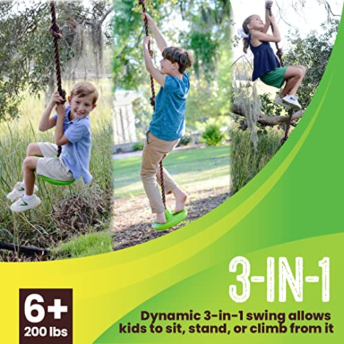 Swurfer Disco Tree Swing - Swing Sets for Backyard, Outdoor Swing, Swingset Outdoor for Kids, Easy Installation, Heavy Duty, Adjustable Climbing Rope, Weather Resistant - style: Disco Tree Swing – Disco Swing