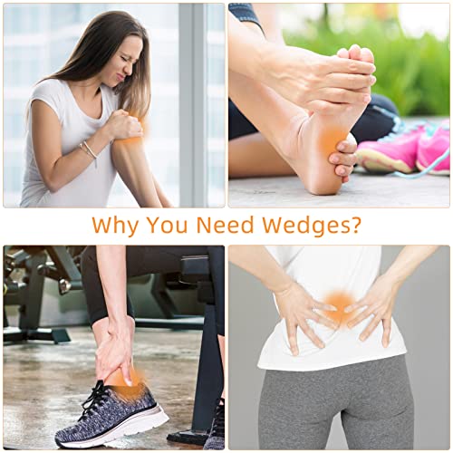 Yoga Foam Wedge Blocks (Pair), Calf Raise Block, Calf Stretcher, Yoga Wrist Support, Balance, Pushup, Fitness, Pilates, Heel Stretcher, Squat Wedge with Gym Bag - color: black, size: Wedges with Strap and Pads