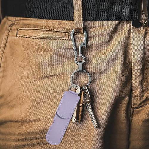 Metal Nail File with Case, 2 Pack Keychain Nail Files for Natural Nails, Fingernail Files Diamond Round Tip Stainless Steel Double Sided Fine Grit Silver Filer with Leather Sheath Travel Pink Purple - size: 2 Pack 3.6 in Silver/Pink/Purple Keychain