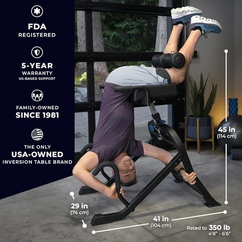 Teeter DEX II Inversion & Core Training; Decompression Roman Chair Hyperextension Bench for AB, Back, & Core Strength; Commercial-Grade 350lb-Rated Home Exercise Equipment