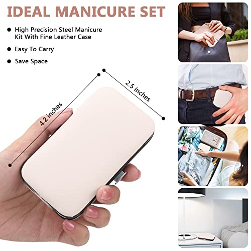 Geosar 12 Sets Manicure Set Nail Clippers Pedicure Kit 8 in 1 Grooming Stainless Steel Kits Nail Care Tools with Travel Case for Employee Coworker Teachers Nurse Gifts(Rose Gold) - color: Rose Gold
