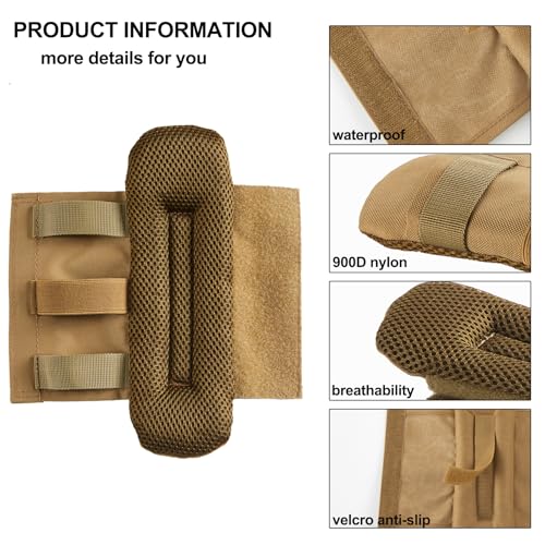 2 Pack Shoulder Strap Pad Backpack Strap Pads Tactical Vest Shoulder Pad Guitar Pad Width Up to 3.1" Compatible with Tactical Vest Tactical Sling Bag - color: khaki
