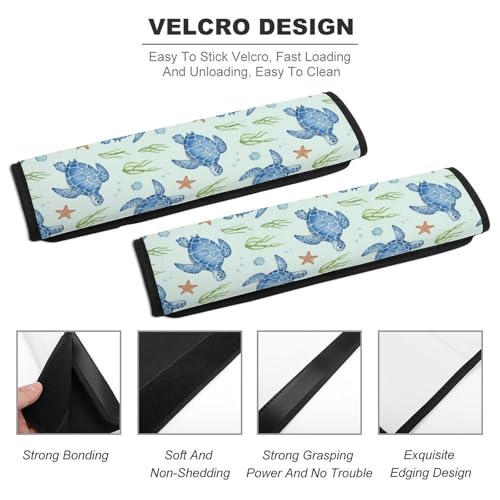 2 Pack Watercolor Turtle Car Seat Straps Shoulder Pads Soft Padded Seat Belt Cushion for Kids, All Vehicles, Pressure Relief - color: Pattern 1079