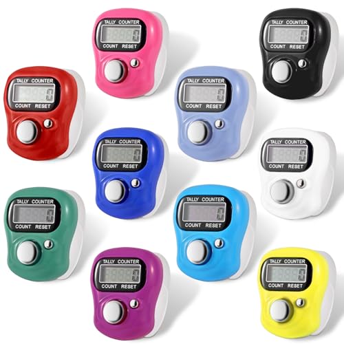 TESEAS Electronic Finger Counter, 5-Digit Number Count Clicker Mini LCD Digital Display Hand Tally Counter, Resettable Counters Clickers for Knitting, Crochet, Coaching, Lap, Golf, Toddler & Fidget - color: 10pcs