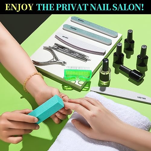 FANDAMEI Nail Tools, Nail Care Kit, Nail Files 100/180, Nail Buffer Block, Cuticle Nippers, Cuticle Pusher, Cuticle Peeler, Nail Lifter for Ingrown Toenails, Toenail File, Manicure Kit, Green - color: X-green