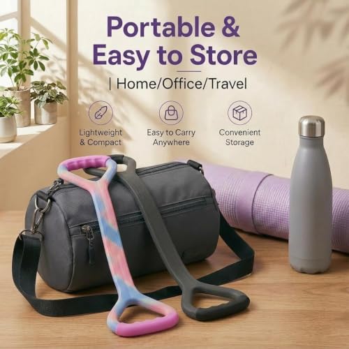 Figure 8 Resistance Band with Handles, Elastic Bands for Working Out,Arm,Back,Shoulder Training Elastic Ropes - color: Colorful & Gray