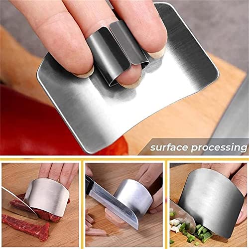 2 Pcs Finger Guards for Cutting, Kitchen Tool Stainless Steel Finger Protectors Finger Guard for Cutting Food, Finger Protectors,Avoid Hurting When Slicing and Dicing(2pcs)