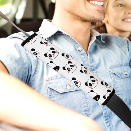 2 Pack Pandas Animal Car Seat Belt Pad Breathable Shoulder Harness Cover for Adult Use, Stroller Pushchair High Chair, Pressure Relief - color: Pattern 913