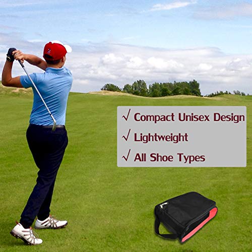Outdoor Golf Shoes Bags Travel Shoes Bags Zippered Sport Shoes Bag (Red) - color: Red