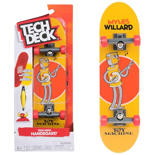 TECH DECK Toy Machine Handboard, Authentic Mini Skateboard | 9x Larger than a Fingerboard, Hands Only, Authentic Graphics, Die-Cast Trucks, Skateboard Gifts for Kids & Collectors Ages 6+ - style: Toy Machine