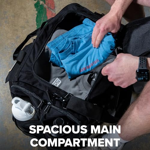Serious Steel Fitness Heavy Duty 1000D Nylon Duffel Gym Bag (Mid BUD - Black) - color: Black, style: Duffel Bag (Mid Bud)