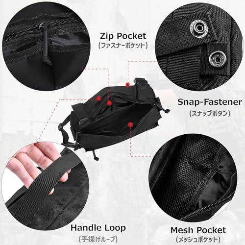 Azarxis Equipment Multi-Purpose Tactical EDC Admin MOLLE Pouch Utility Tools Bag Organizer Military Waist Belt Modular Attachment - color: #07 - Black