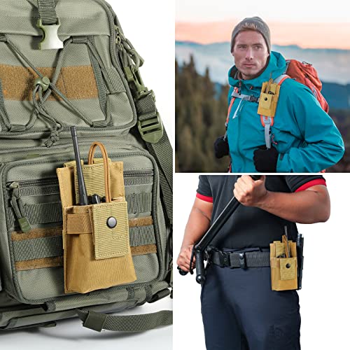 FRTKK Tactical Radio Holder Radio Holster Molle Radio Pouch Universal Radio Case Military Heavy Duty Radio Bag for Police Firefighter Two Ways Walkie Talkies Vest (ACU-large) - color: ACU-large