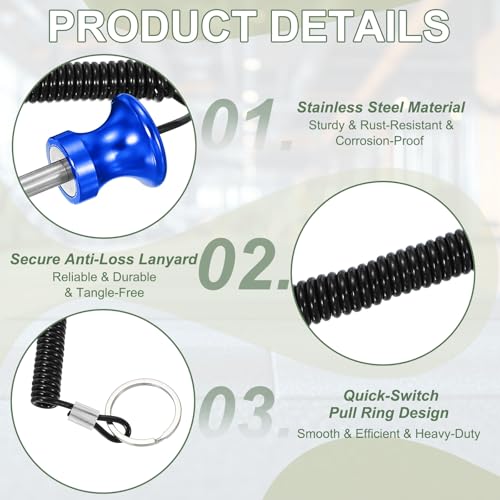 Weight Stack Pin, Weight Gym Pin Strength Training Equipment Replacement with Pull Rope for Commercial Home - color: Blue, size: 0.3 x 3.1 Inch