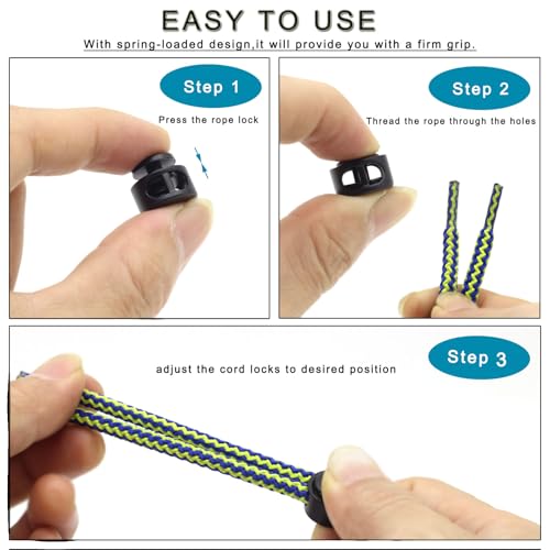 Enosea 12 Pcs Metal Cord Lock，Double Hole Draw String Clip Cord Stopper | Spring Toggle Stopper for Drawstrings, Shoelaces, Paracord