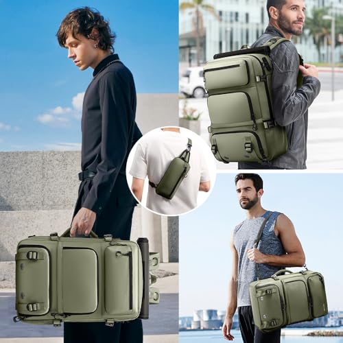 FUTURE AESTHEICS Travel backpack Carry-on Travel Backpack For Women Men Flight Approved Business Weekender Overnight Waterproof Daypack (Green) - color: Green