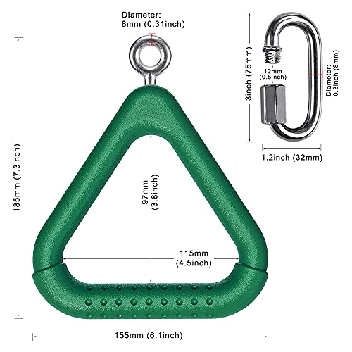 Dolibest Monkey Bars Swing Trapeze Bar Kids Monkey Bars Playground Trapeze Bar Swingset Rings Swing Sets for Backyard with Monkey Bars Ninja Course for Kids Outside Playset with Monkey Bars (2Pcs) - color: Green-2 Pack