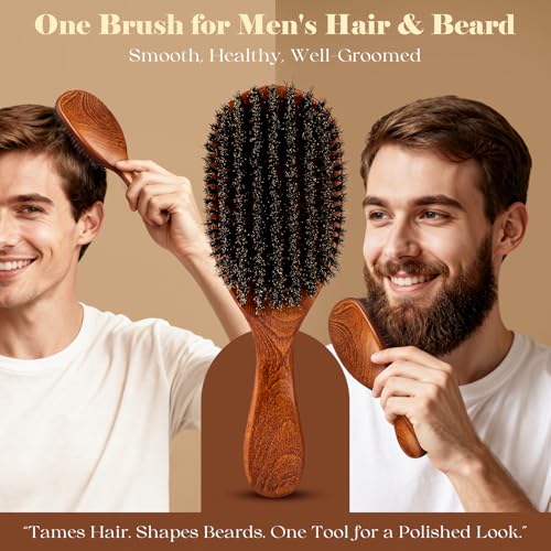 100% Boar Bristle Hair Brush Since 1965 British Craftsmanship | Handmade Natural Wooden Slick Back Hairbrush, Soft Bristles Gentle Smoothing Women Men Kids Thin Fine Hair, Anti Breakage - size: Large