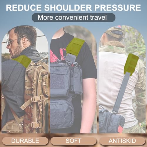 ZINZ 2-Pack Universal Wide Shoulder Pad with Ultra Thick Cushion for Bag Luggage Backpack Bag Crossbody - color: Army Green