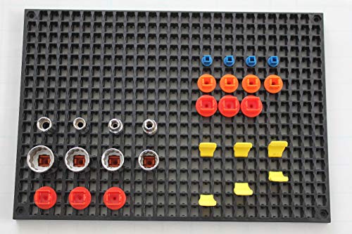 Universal Clips & Socket Holders (50 pcs) - Accessories for Organizer Genie Pegboards to Organize Tools, Mix Pack of Universal Clips and Assorted Socket Holders - style: Universal Clips and Socket Holders Mix Pack - 50 Pieces
