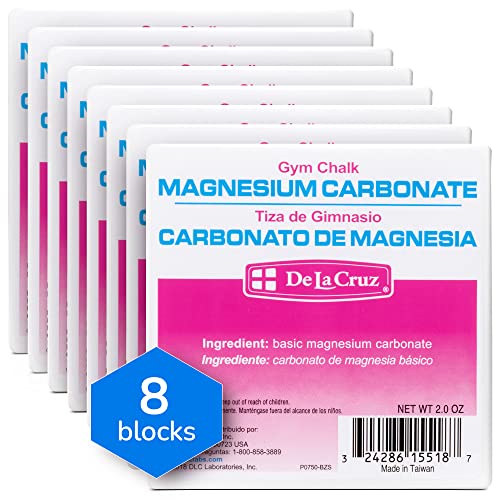 De La Cruz Magnesium Carbonate Gym Chalk - Weightlifting, Gymnastics and Rock Climbing Chalk - style: 8 Blocks