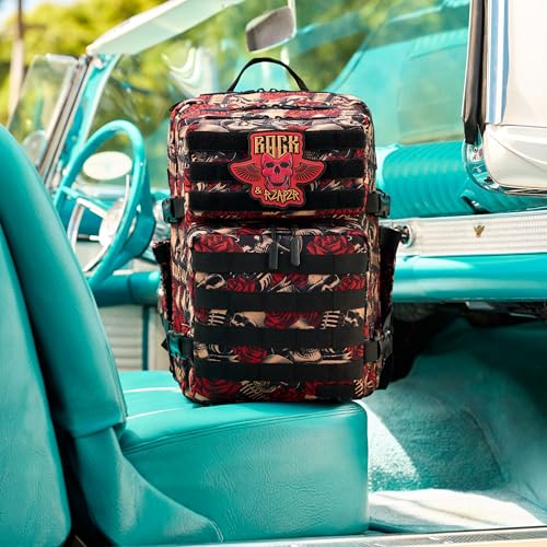 WOLFpak 35L Athletic Gym Backpack - Durable 1000D Waterproof Oxford Material with MOLLE Webbing, Laptop Pocket - color: Rock & Reaper