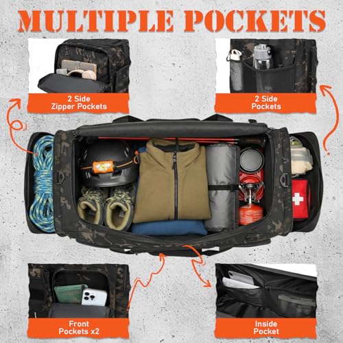 132L Extra Large Duffle Bag, Heavy Duty Sports Equipment Travel Duffel Bag | Perfect for Soccer Baseball Basketball Hockey Football Team Coaches & More - color: Black CM