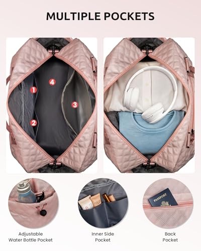 Teen Girl Gifts Trendy Stuff-Women Gift-Duffle Bags for Travel | Dance Bag for Girls,Overnight Bags with Shoe Compartment,Birthday Gifts,Travel Bag Women Graduation Gift for Kid(Letter A) - color: Pink, style: A