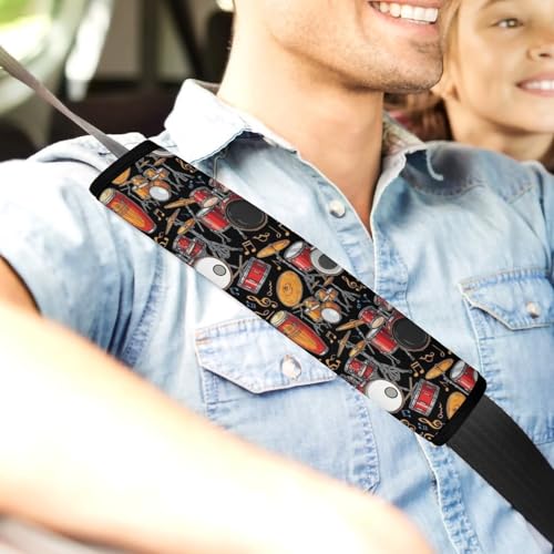 2 Pack Black Drum Kit Seat Belt Cover Universal Fit Shoulder Protector for Adults and Children, Most Cars, Comfortable Driving - color: Pattern 663