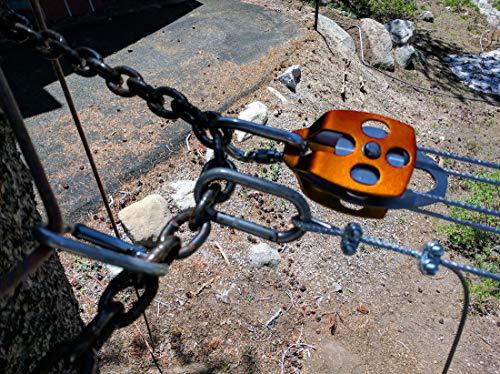 Double Sheave Pulley 32 kN CE Certified Rescue Climbing Gear with Swing Plate for Progress Capture System Rigging Hauling Arborist Tree Climbing - color: Double Pulley - Orange