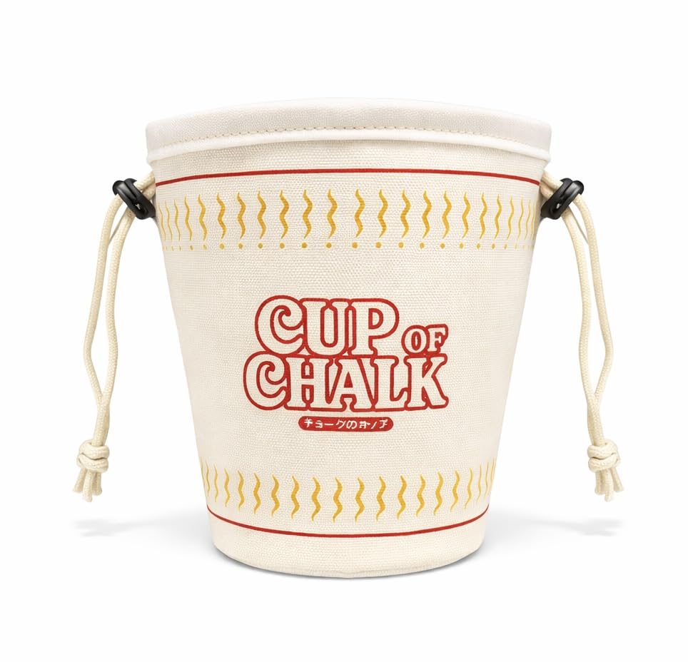 Chalk Bag for Rock Climbing, Bouldering, and Weightlifting - Asian-Inspired Design - Premium Chalk Bucket with Quick-Clip Belt, Zipper Pocket, Brush Holder - color: Cup of Chalk