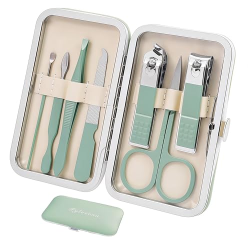Manicure Set,Nail Clipper Set Personal Care Manicure Pedicure Set Portable Travel Grooming Kit for Women Men Family Friends Wife (Green) (Green) - color: Green