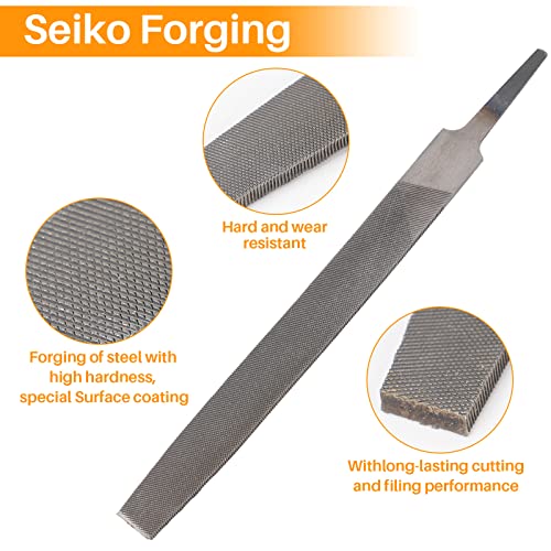 6-inch Flat Medium Cut File, Double Cut Teeth, High Carbon Steel, Single Hand File Without Handle, Suitable for Shaping Metal, Wood, etc. - color: Flat File, size: 6 Inch