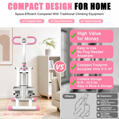 Stair Stepper for Home-Upgrade Vertical Climber Workout Machine for Full-Body Exercise Climber Fitness Equipment with Stable Frame Adjustable Handlebar