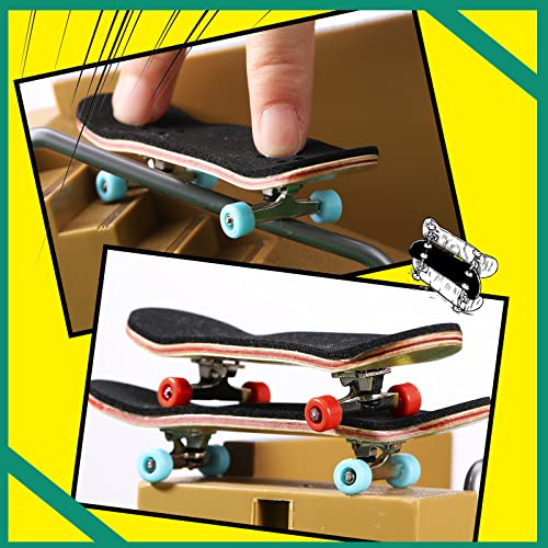Zhehao 20 Pieces Fingerboard Tool Set Bearing Wheels with 4 Pieces Tool Screwdriver and Nut Driver Compatible with Most Fingerboard Trucks(White, Black, Red, Light Blue)
