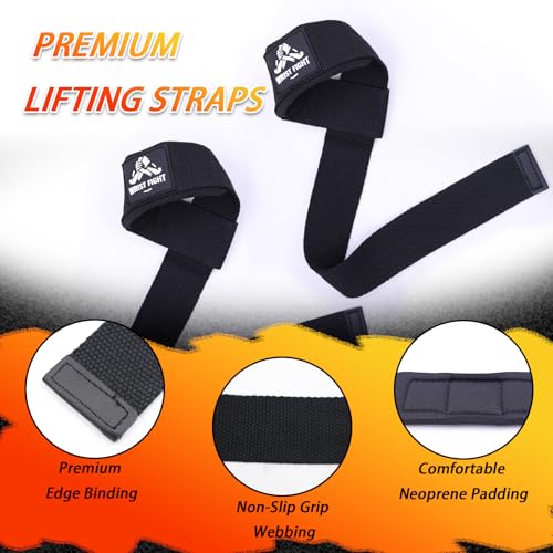 Weightlifting Wrist Wraps with D-Ring, Lifting Straps & Washable Mesh Bag – 3-in-1 Cable Machine & Deadlift Training Set for Pulling, Grip Support & Strength Workouts