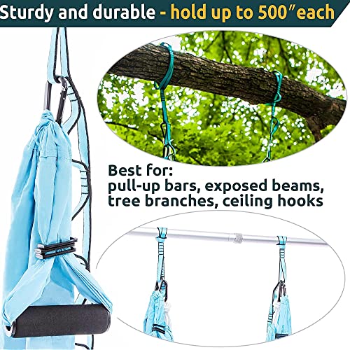 2Pcs Adjustable Anti-Gravity Chrysanthemum Swing Flying Stretch Belt Rope Climbing Daisy Chains Extension Yoga Belt Hanging - color: Black, size: 1.5M