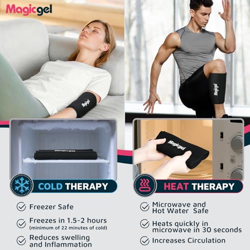 Magic Gel Medium Knee & Elbow Ice Pack Sleeve 1 Pack – Reusable Hot & Cold Therapy Wrap for Targeted Relief – Compact Compression Fit - style: Medium Knee & Elbow Pack