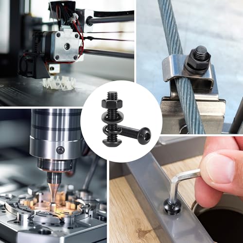 1300PCS M2 Bolt Assortment Kit, Hex Socket Button Head Screws Nuts Bolts Washer Assortment Kit 10.9 Grade Alloy Steel Black Oxide M2 x 4/6/8/10/12/16/20mm - size: M2 1300PCS Button Black