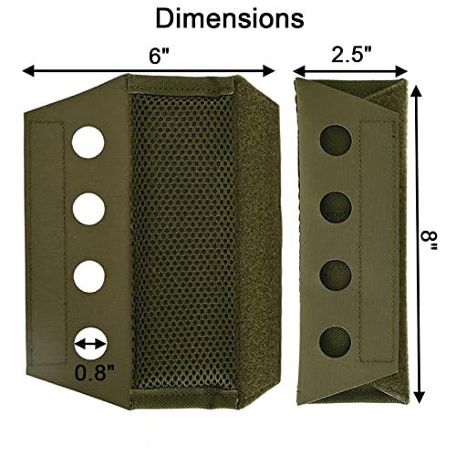 2 Pack Vest Shoulder Pads Fit 2" Shoulder Strap Comfort Soft Cushion Strap Pads Shoulder Strap pad Mesh Padded Lightweight for FCPC JPC Vests Sling Bags - color: Ranger Green