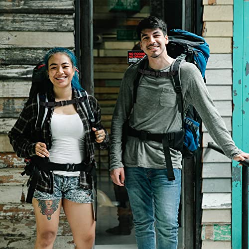 Wisdompro Backpack Chest Strap, Heavy Duty Backpack Sternum Strap Add on | Adjustable Nylon Chest Belt Replacement with Quick Release Buckle, for Travel, Hiking, Camping and Jogging - with Slide Locks - color: Black