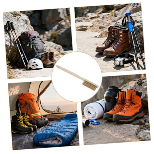 HEMOTON Rock Climbing Chalk Brush with Hard and Soft Boar Bristles, Portable Wood Handle Brush for Indoor and Outdoor Bouldering, Effective Cleaning Tool for Chalk Holds in Humid