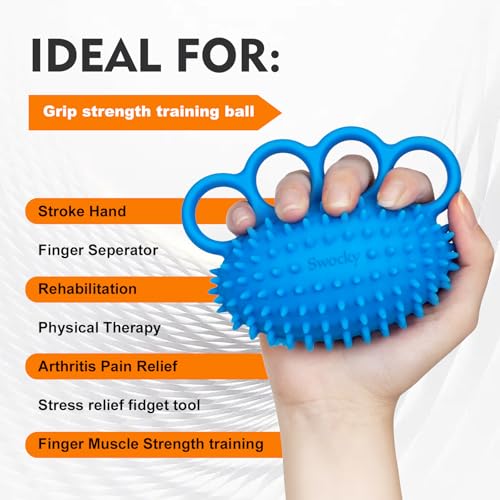 Swokcy Stress Balls for Adults – Hand Exercise Ball & Squeeze Ball Grip Strength Trainer for Finger Therapy, Stress Relief, and Hand Workout(2 pack)